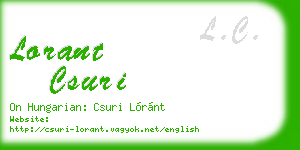 lorant csuri business card